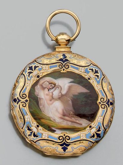 Montre de gousset savonnette en or jaune,...