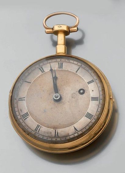 Montre de gousset en or jaune, le cadran...