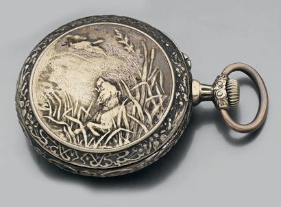 Montre de gousset en argent à remontoir,...