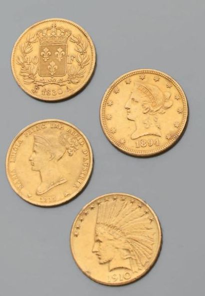 Une pièce de 40 francs or, Charles X, Roi...