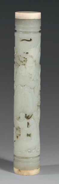 Boîte à herbes odorantes en néphrite blanche...