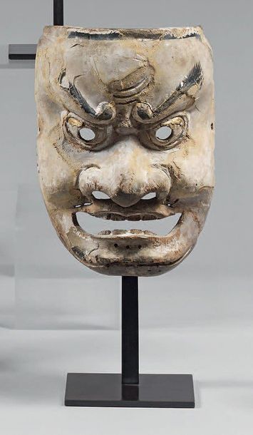 Masque de Nô du type Kurohige (barbe noire),...