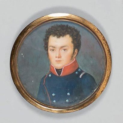 Miniature ronde représentant un militaire....