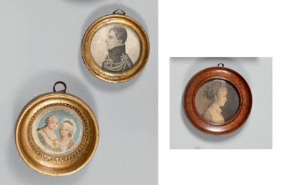 Deux physionotraces représentant un militaire...
