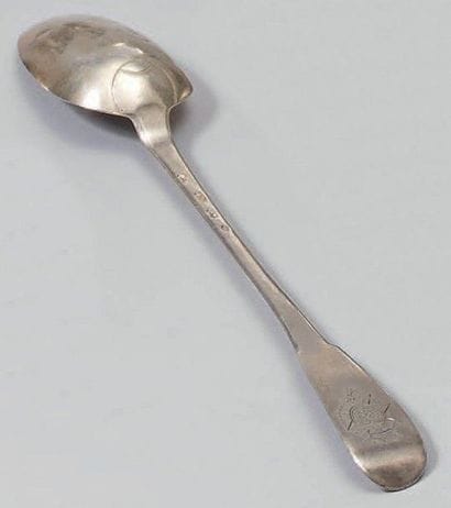 Cuiller à ragoût en argent, modèle uni-plat,...