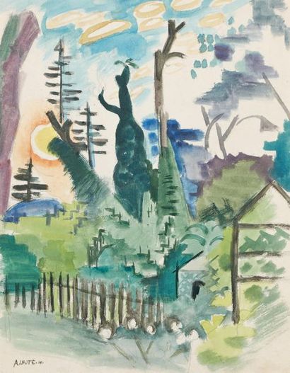 André LHOTE (1885-1962)
PAYSAGE A LA BARRIERE,...