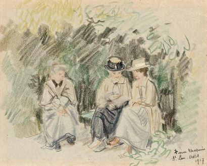 Pierre CHAPUIS (1863-1942)
TROIS FEMMES ASSISES...