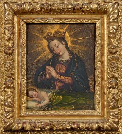 École flamande vers 1620
VIERGE A L'ENFANT...