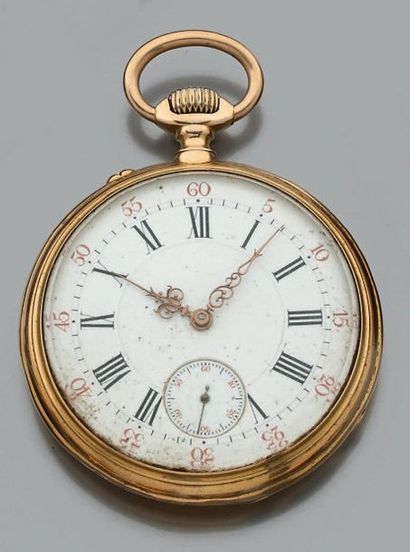 Montre de gousset en or jaune 18k (750) à...