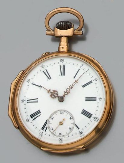 Montre de gousset en or jaune 18k (750),...
