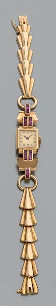 Montre bracelet de dame en or jaune 18k (750)...