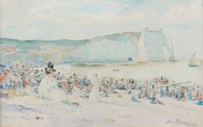 Henry BACON (1839 - 1912)
ETRETAT. Aquarelle,...