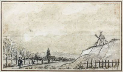 Georges MICHEL (1763-1843)
PAYSAGE AU MOULIN....