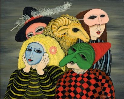 Carlos PERTEAGUDO (Né en 1937)
LAS MÀSCARAS....
