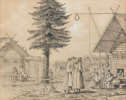 ROY
SCENE DE VILLAGE EN RUSSIE ANIMEE DE...