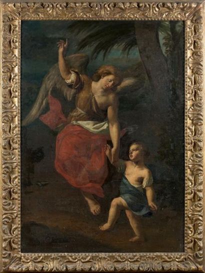 École ITALIENNE vers 1750
L'ANGE GARDIEN....