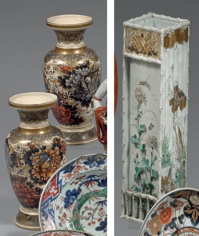 JAPON, Satsuma - Epoque MEIJI (1868 - 1912)
Paire...