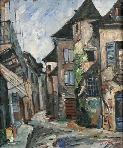 Charles FEOLA (1917-1994)
RUELLE. Huile sur...