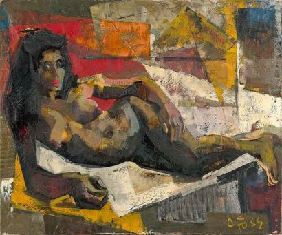 Olivier FOSS (1920-2002)
NU FÉMININ ALLONGÉ....
