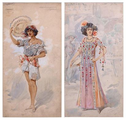 Alfredo EDEL (1856-1912)
LA FLAMENCA. Ensemble...