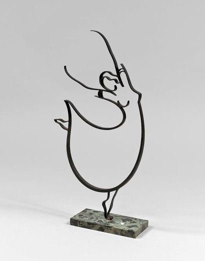 RAYMOND SUBES, attribué à
«Danseuse». Sculpture...