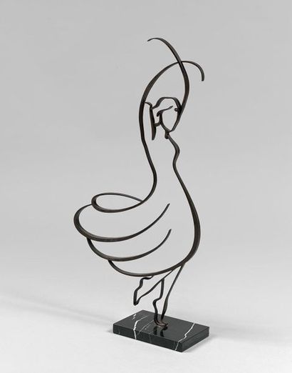 RAYMOND SUBES, attribué à
«Danseuse». Sculpture...