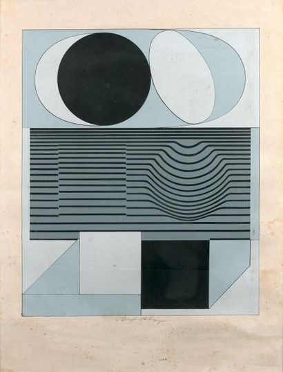 Victor VASARELY (1906-1997)
COMPOSITION BLEUE...