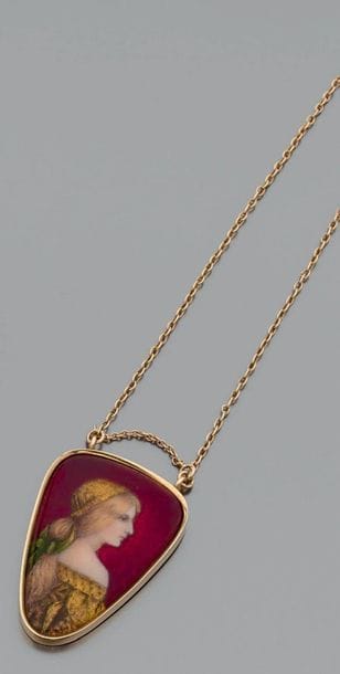Pendentif triangulaire en or jaune (750)...