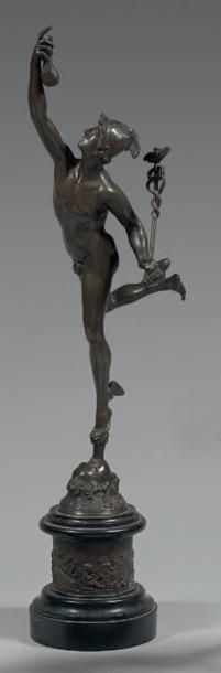 D'après JEAN de BOLOGNE
MERCURE. Bronze à...