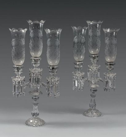 BACCARAT, XXème siècle
Paire de flambeaux...