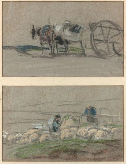 Eugène BOUDIN (1824-1898)
CHARETTE ATTELÉE....