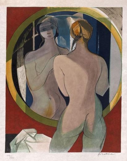 Camille HILAIRE (1916-2004)
NU AU MIROIR.
Lithographie...