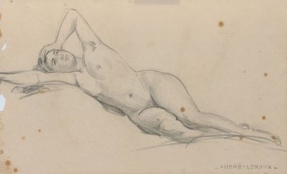 André LEROUX (1911-1997)
NU ALLONGÉ.
Dessin...