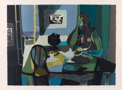 Marcel Mouly (1918-2008)

FEMME DANS UN INTÉRIEUR.
Lithographie,...
