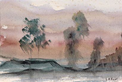 LAFON (XXème siècle)
PAYSAGE.
Aquarelle signée...