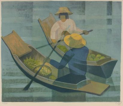 Louis TOFFOLI (1907-1999)

DEUX BARQUES VIETNAMIENNES.
Lithographie...