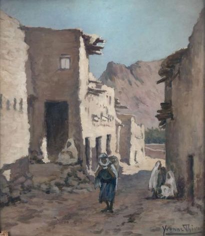 Yvonne THIVET (1888-1972)
RUELLE DE VILLAGE.
Gouache,...