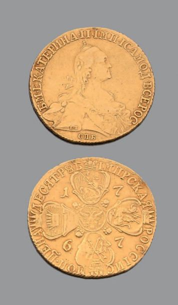 RUSSIE. CATHERINE II (1762-1796). 10 roubles....