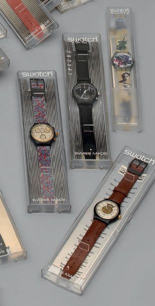 SWATCH

Lot de quatre montres comprenant:...