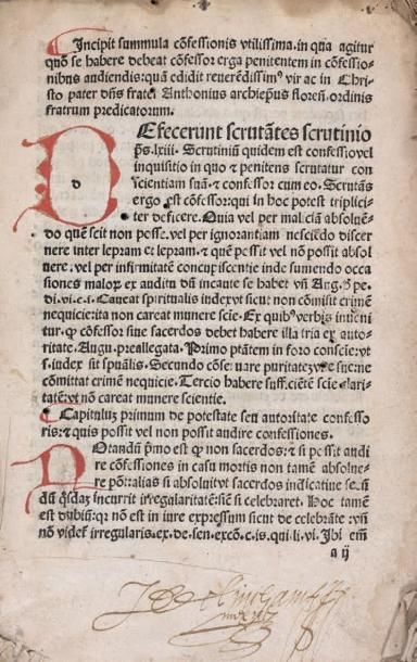ANTONIUS FLORENTINUS

Confessionale. Lyon,
Guillaume...