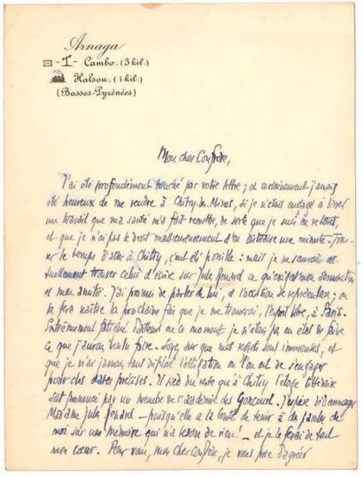 Edmond ROSTAND (1868-1918)

L.A.S., Arnaga...