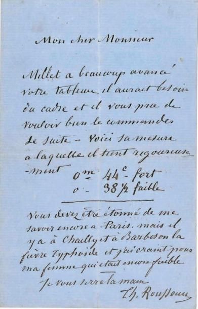 Théodore ROUSSEAU (1812-1867)

L.A.S., [1859?,...