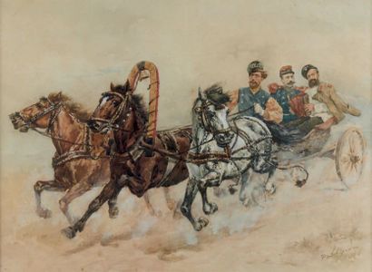 Paul de SCHIPOW

ATTELAGE FRANCO-RUSSE, 1891.
Aquarelle,...