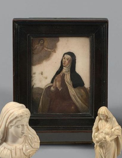 Peinture sur marbre représentant la vision...