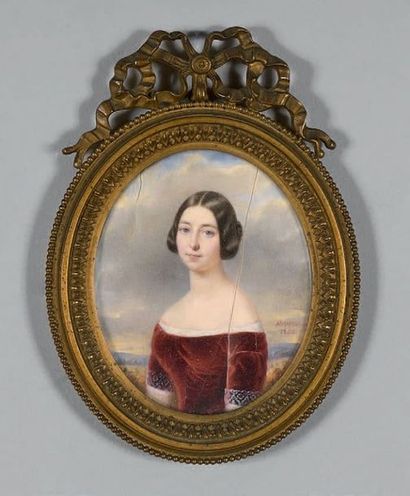 Miniature représentant une jeune femme en...
