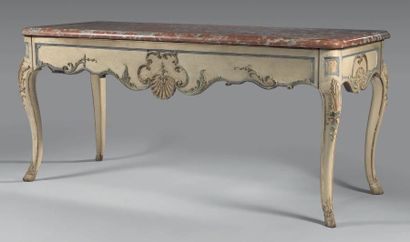 Grande table console à gibier en bois relaqué...