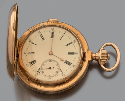 Montre de gousset savonnette en or jaune...