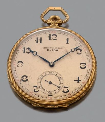 Montre de gousset en or jaune 18K (750),...