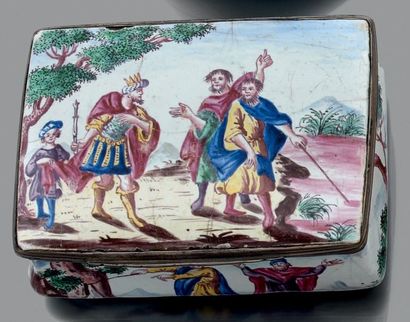Boîte rectangulaire en émail, la monture...