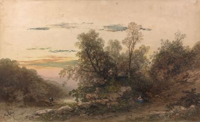 Gabriel-Hippolyte LEBAS (1812-1880)
PAYSAGE...